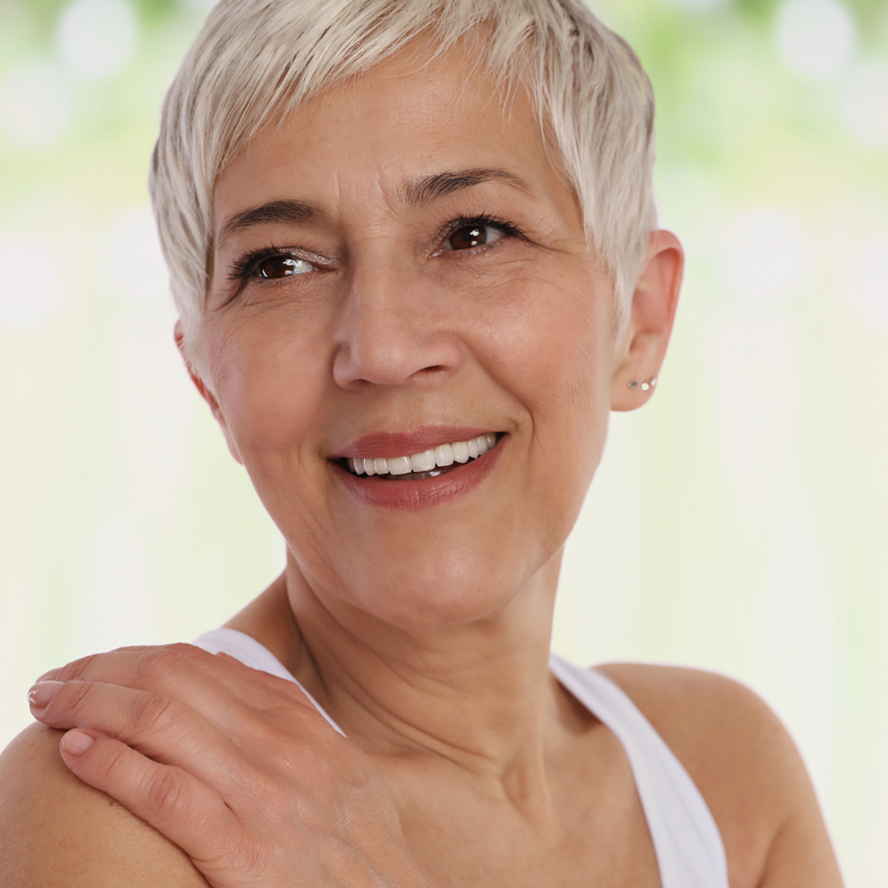 Close-up of healthy, thick hair after using Ashwagandha