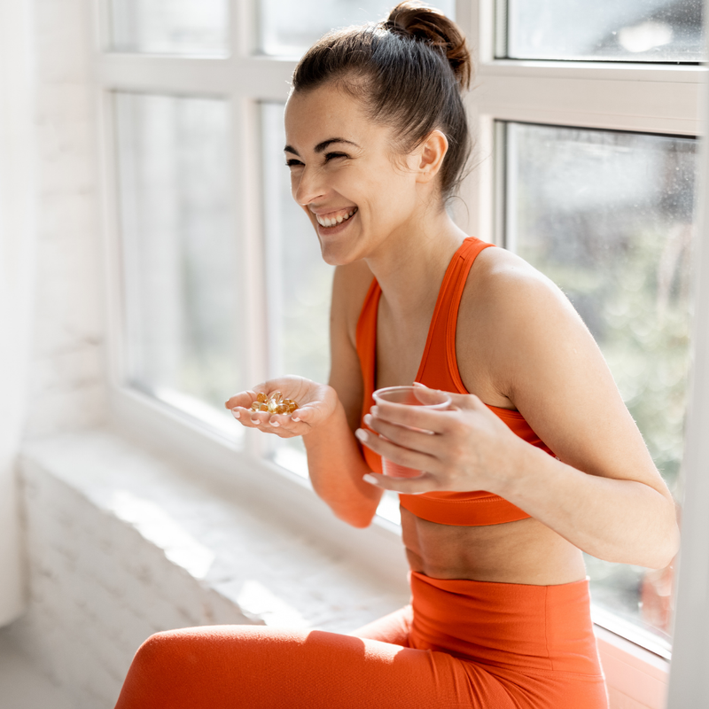 Person taking Tribulus Terrestris supplement