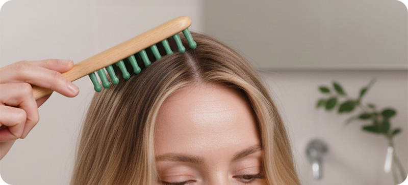 <strong>Schritt 3:</strong> Nähre deine Kopfhaut und Haarwurzeln jeden Tag.